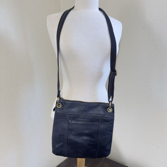 The Sak Black Soft Pebbled Leather 10" Hobo Crossbody Shoulder Bag Purse - Picture 2 of 7